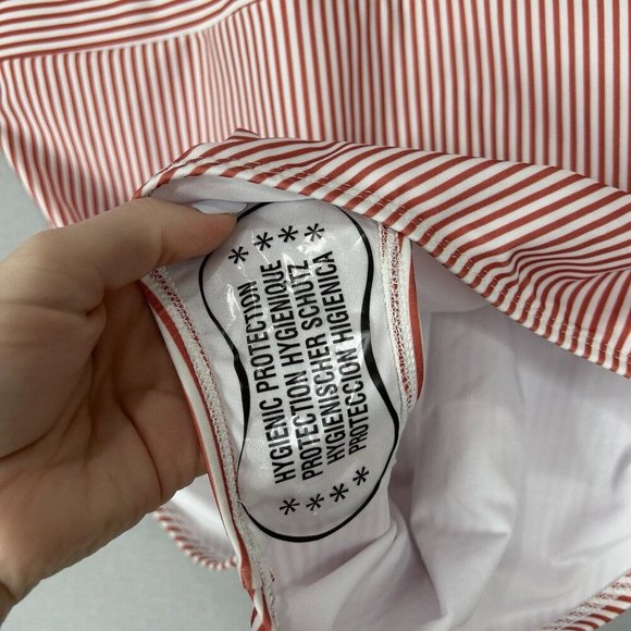 Aava Womens Swimwear Extra Large Red Ocean Retro Stripe One Piece Ruffle 4th - Picture 9 of 11